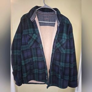 Sherpa lined fleece flannel